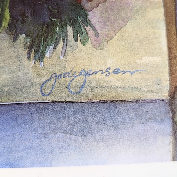 Jodi Jensen Peeking To See Santa Matted Framed Art Signed Christmas Print 22x18 - Picture 5 of 7